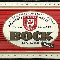 ALT ! DDR Bieretikett Brauerei Halle † 1997 (Getränkekombinat Dessau) Sachsen-Anhalt