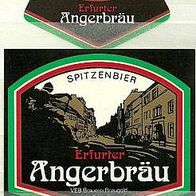 ALT ! DDR Bieretikett Erfurter Angerbräu, Braugold Erfurt für delikat*