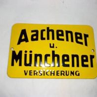 Aachener Münchener Versicherung Email Blechschild