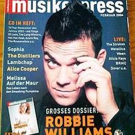 Musikexpress 02/2004 mit Dossier ROBBIE Williams & CD-Sampler 10 Top-Newcomer 2003
