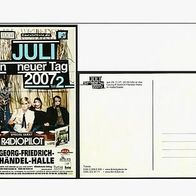 Reklame-Postkarte zum Konzert "JULI - ein neuer Tag, 2007" Halle