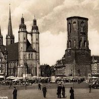 Halle Saale - Marktplatz gelaufen aus Nachlass