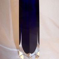 Blaue Überfangglas Vase - 60/70er J.