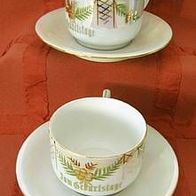 2 schöne alte Porzellan Tassen * Zum Geburtstag * Kaffeetasse Sammeltasse