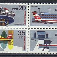 DDR 2516-19 4er Block (Interflug) postfrisch