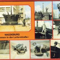 Magdeburg " Brunnen in der Leiterstraße " Mehrbild ( 60 ) gel.1990