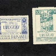 Uruguay 1948. Mi.740. - 741. kompl. Satz mit Erstfalz.