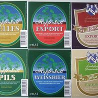 4 Bier-Etiketten, Hopfenkistl, Brauerei Pöllinger, + 2