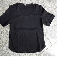 Bellissima Stretch Shirt schwarz Ripp-Struktur Gr. L