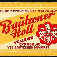 ALT ! DDR Bieretiketten Bautzener Brauerei Bautzen Sachsen