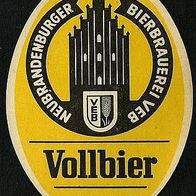 ALT ! DDR Bieretikett VEB Neubrandenburger Brauerei † 1969 Neubrandenburg