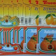 2x 10 Etiketten, Limo, Brauerei Aukofer, Kelheim, †