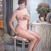 RR ! Ölgemälde -"Sitzende Liane"- 1955 - 74 x 48 cm !!!