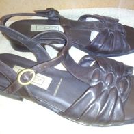 Damen Riemchen Sandale Schuhe Gr.37 Braun Leder