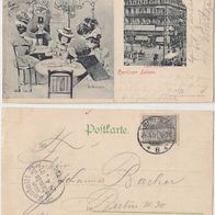 Berlin Cafe Bauer 1901 Feine Ecke Zeichnung von B- Rüdiger