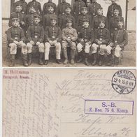 Bremen Feldpost 1915 Kompagnie vor dem Haus Maler W. Hollwedel Feldpost Stempel