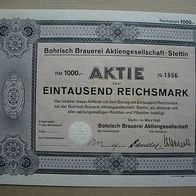 kein BARoV: Bohrisch Brauerei Stettin 1.000 RM 1942