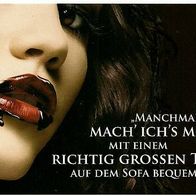 AXE Dark Temptation : Werbe-Postkarte mit Model Afra Vazquez