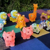 10 Quietschtiere: Schaf, Löwen, Elefant, Tiger, Giraffe