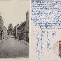 Teterow 1951 Rostocker Straße und Tor gelaufen mit Brief Marken