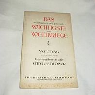 Moser, General Otto von, Vortrag über den WK 1