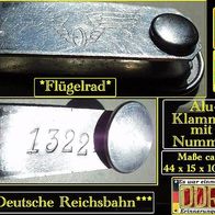 DDR * Deutsche-Reichsbahn * Metall-Klammer + Flügelrad + Nummer