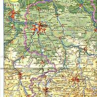 Karte Freistaat Sachsen Topographie