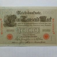 1000 Mark Reichs Mark 1910 Deutsches Reich Geldschein fast kassenfrisch