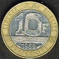 Frankreich 10 Francs 1989