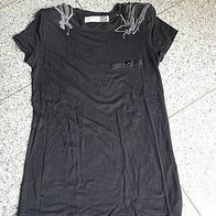 Schönes Longshirt von ZARA schwarz mit Ketten Gr. M