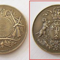 Münze Medaille Bronze 1902 mit Wappen * französische Aufschrift Wettbewerbspreis