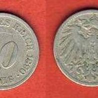 Kaiserreich 10 Pfennig 1890 J