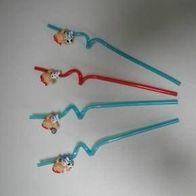 4 ausgefallene Strohhalme / Trinkhalme für Partys