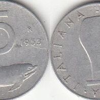 Italien 5 Lire 1953R (m270)