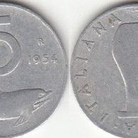 Italien 5 Lire 1954R (m271)