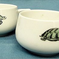 2 Porzellan-Tassen - Bauscher Weiden - Mit Schildkröten-Motiv
