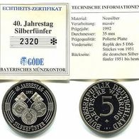 Medaille "40 Jahrestag Silberfünfer" Neusilber ##56
