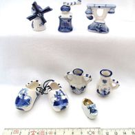 7 Stk. Miniaturen Porzellan / holländische Keramik für Setzkasten o. Puppenstube