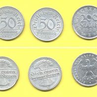 Münzen Deutsches Reich 50 Pfennig 200 Mark (Alu) Lot 7