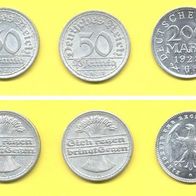 Münzen Deutsches Reich 50 Pfennig 200 Mark (Alu) Lot 8