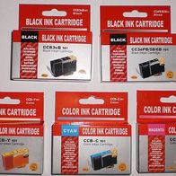 5 Tintenpatronen für Canon-Drucker (BJC, S. Pixma, ...)