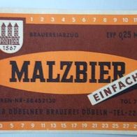 DDR-Bier-Etikette - VEB Döbelner Brauerei - Malz