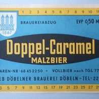 DDR-Bier-Etikette - VEB Döbelner Brauerei - Caramel