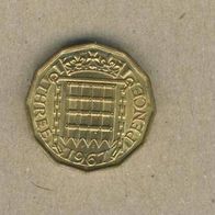 Großbritannien 3 Pence 1967