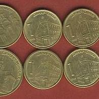 Serbien Lot (50) 9 verschiedene Münzen