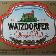 ältere Bier-Etikette: Brauerei Watzdorf Thüringen, Bock