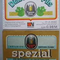2 DDR-Bier-Etiketten - VEB Hildburghausen