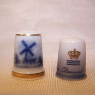 2 Porzellan Fingerhüte - Royal Mosa / Royal Copenhagen *