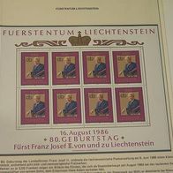 Liechtenstein, MNr.903 Kleinbogen postfrisch