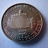 Kuba Münze 1 Peso, Cuba, Gedenkmünze Festung El Morro Stgo. de Cuba 1984, unc.
